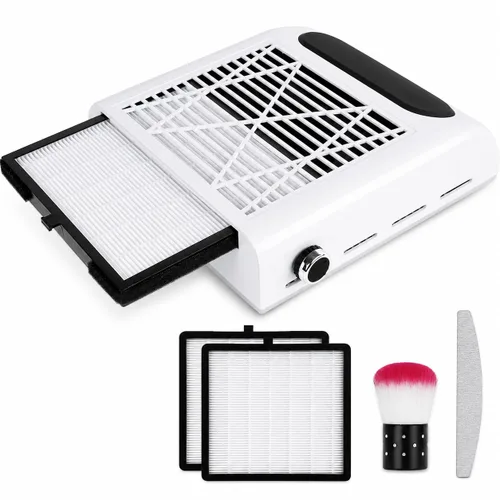 Vista 10 de Biutee Colector de polvo de uñas 5 en 1, taladro de 30000 RPM y lámpara LED