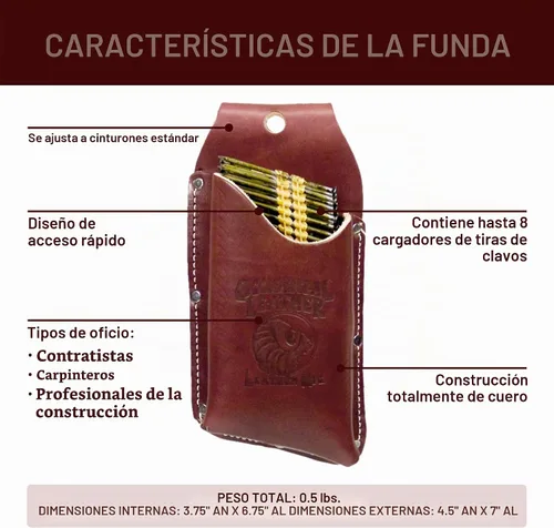 Vista 3 de Occidental Leather Funda para tiras de uñas, capacidad para hasta 8 estantes de tiras de uñas, fabricada en Estados Unidos