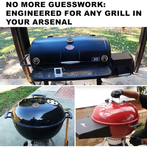 Vista 3 de Termómetro para BBQ de 2-3/8 pulgadas, esfera sobredimensionada, termómetro de ahumador de 50-800 °F, resistente a la intemperie con números