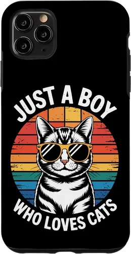 Vista 13 de Just A Boy Who Loves Cats Cat Dad Kitty Parent Feline Boys Case for iPhone 16