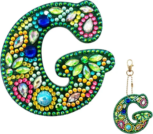Vista 12 de YOYA Llaveros de Pintura de Diamantes de Doble Cara 5D Letras Kit de Llaveros de Pintura de Diamantes DIY Taladro Completo Arte de Diamantes
