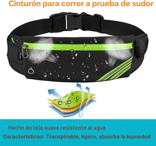 Vista 4 de AIKENDO Cinturón Riñonera para Correr, Bolsa de Cintura, Riñonera de Entrenamiento, Cinturón de Bolsillo para Trotar sin Rebotes – Portador de Negro