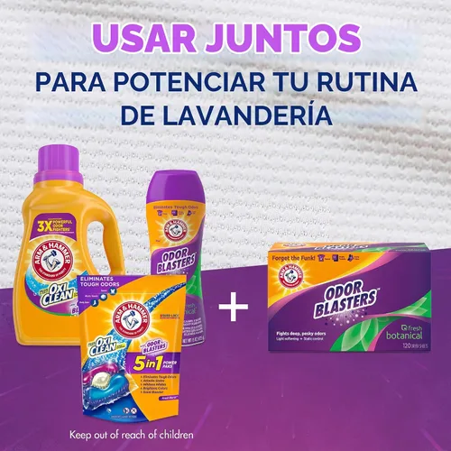 Vista 7 de Arm & Hammer - Hojas antiolor de gran frescor, 80 unidades Hojas de secadora de lavandería, control estático, control de olores
