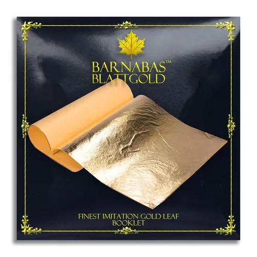Vista 9 de Barnabas Blattgold Hoja de plata de imitación, patente de transferencia [25 hojas, 5.5 pulgadas], hoja de lámina de metal para pintura, artes