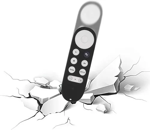 Vista 4 de Plplaaoo Funda de silicona para Chromecast con Google TV - Funda protectora para control de voz 4K - Funda de repuesto para control remoto de TV