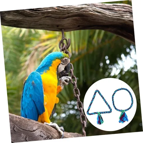 Vista 8 de Cuerda de algodón para masticar pájaro, perca, guacamayo, 2 uds