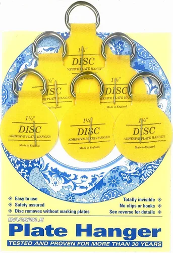 Vista 2 de Flatirons Disc - Juego de colgadores adhesivos para platos (6 colgadores de 1.25 pulgadas)