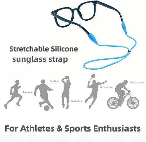 Vista 3 de Correa ajustable para gafas, diseño elástico y elástico, adecuado para gafas de miopía, lentes de sol, gafas deportivas