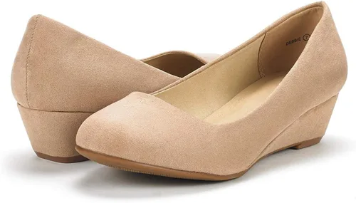Vista 2 de DREAM PAIRS Debbie - Zapatos de tacón de cuña media para mujer
