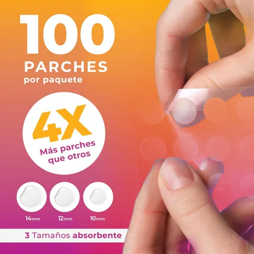Vista 2 de PatchRx Parches para Acné en la Cara (120 Unidades) Parques Hidrocoloides Transparentes, Parques para Granos, Parques para Espinillas, Parques