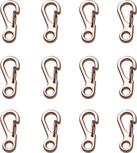 Vista 10 de Mini Mosquetón con Clip de Resorte con Gancho, Hebillas con Cierre para Paracord, Llavero, Mochila, Botella, Accesorios de Campamento al Aire Libre