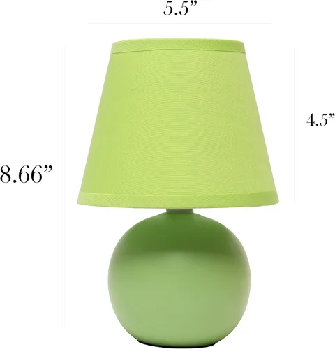 Vista 3 de Simple Designs LT2008-GRN - Lámpara de mesa de cerámica con globo mini, color verde (Paquete de 18)