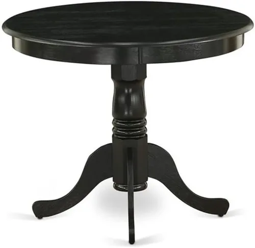Vista 4 de East West Furniture ANT-ABK-TP Mesa de Comedor Antigua - una Mesa Redonda de Cocina con Superficie/Tablero y Base de Pedestal, 36x36 Pulgadas, Negro