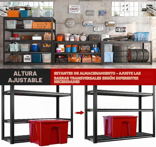 Vista 7 de REIBII Estantes de almacenamiento de 48.2" W para garaje, estantería