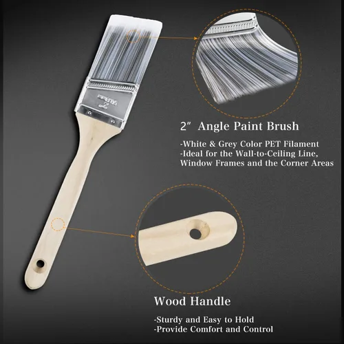 Vista 3 de ETERNA Kit de rodillos de pintura, 9 piezas de suministros de pintura para pintura de casa, con bandeja de pintura de metal y rodillos de pintura