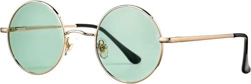 Vista 7 de PORADAY Circle Lennon - Gafas de sol polarizadas redondas retro, estilo hippie, gafas de sol de círculo pequeño