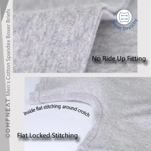 Vista 7 de Comfclean - Calzoncillos para hombre, 5 o 7 unidades, algodón y elastano, sin etiquetas, cómodos, suaves, elásticos