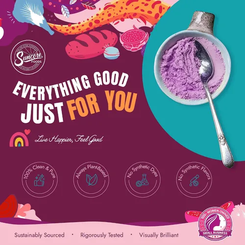 Vista 6 de Suncore Foods Mezcla ultra violeta para panqueques y waffles, 20 onzas, a base de plantas, vegana Mezcla natural para panqueques, gofres y crepé