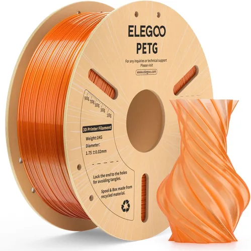 Vista 23 de ELEGOO Filamento PETG para impresora 3D de 0.07 in, color negro, 8.8 lbs