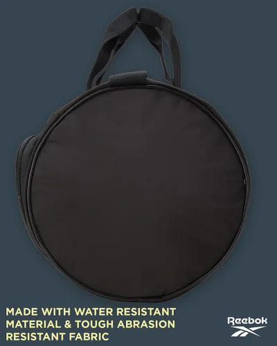 Vista 6 de Reebok Bolsa de lona - Bolsa de gimnasio para entrenamiento y viajes, bolsas de lona de tamaño pequeño para mujeres y hombres, Easton Black