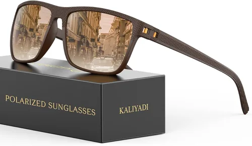 Vista 66 de KALIYADI Gafas de sol polarizadas para hombre, gafas de sol ligeras con protección UV para conducir, pescar y jugar golf (3 unidades) Negro