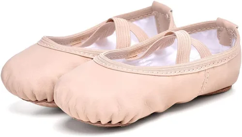 Vista 6 de Stelle Zapatos de ballet para niñas Zapatillas de ballet para niños pequeños Zapatillas de cuero suave para niños Zapatos de baile para niños