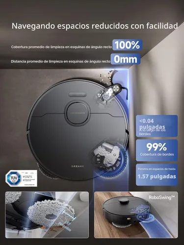Vista 4 de DREAME X40 Ultra Aspiradora Robótica con Trapeador Removible y Elevable, Succión de 12,000Pa, Limpieza Extensiva con Cepillo Lateral, Trapeador