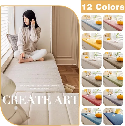 Vista 2 de Cojines de asiento de ventana personalizados para interiores,Cojín de ventana de forro polar anti arañazos de gato,Cojín impermeable