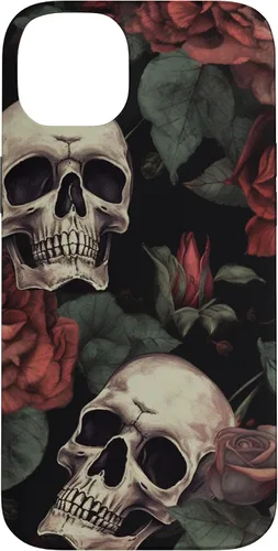 Vista 15 de iPhone 16 Gothic Skull and Roses - Accessorize in Style! Case