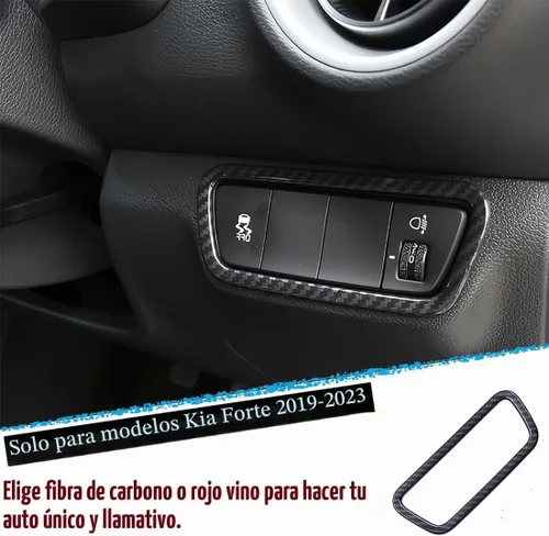 Vista 3 de MUXEE 1 pieza de interruptor de faro de automóvil, panel de botones de cubierta y moldura para Kia Forte 2019-2024 - Accesorios interiores Fibra