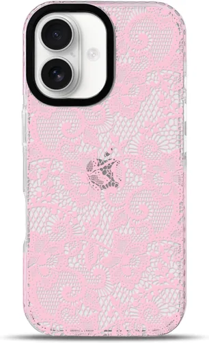 Vista 28 de NITITOP Funda para iPhone 13 Pro con flores de encaje transparente - Negro