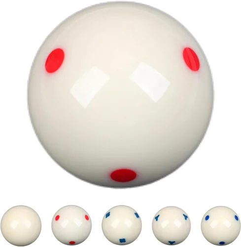 Vista 4 de Bola de billar blanca de repuesto de 2-1/4", bola blanca de taco, bola azul de 6 puntos AAA, 6 onzas, 6.00 oz, accesorios para mesa de billar