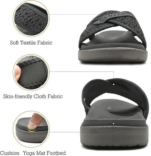 Vista 5 de ONCAI Sandalias cruzadas para hombre, soporte de arco, sandalias deportivas con plantilla ortopédica para fascitis plantar