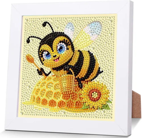 Vista 8 de xackcme Kits de pintura de diamantes de mariposa para niños con marco, arte de diamantes de mariposas para niños de 4 a 8 a 12 años, kit de pintura