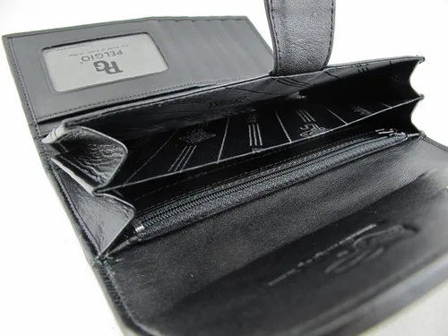 Vista 5 de Cartera de embrague triple de piel de Stingray genuino para mujer