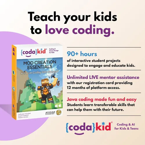Vista 7 de Coding for Kids with Minecraft - Ages 9+ Learn Real Computer Programming and Code Amazing Minecraft Mods with Java - Award-Winning Online Courses