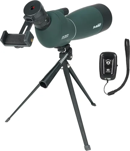Vista 11 de SVBONY SV28 Plus telescopios de detección con trípode, telescopio de observador en ángulo de 25-75x70 con adaptador de teléfono, telescopio