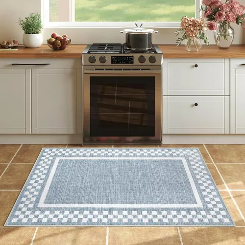 Vista 38 de GarveeHome Alfombra lavable de 5 x 7 pies para sala de estar, alfombra Beige festoneado
