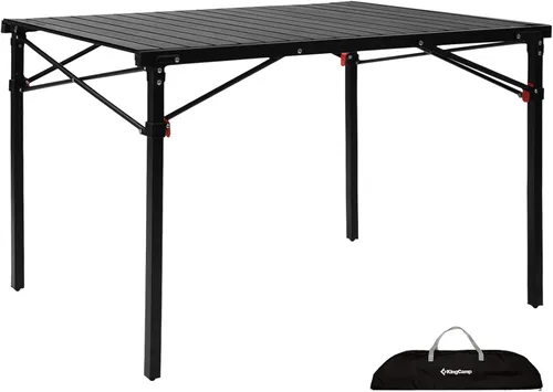 Vista 10 de KingCamp Mesa de Campamento Enrollable de Aluminio Plegable, Ligera, Grande, Portátil, Mesa de Campamento Plegable para Picnic, Camping, Barbacoa