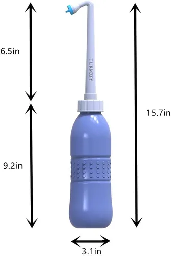Vista 4 de Bidé portátil 20.3 fl oz bidé de viaje plástico EVA botella higiene personal bidés dispositivo de limpieza