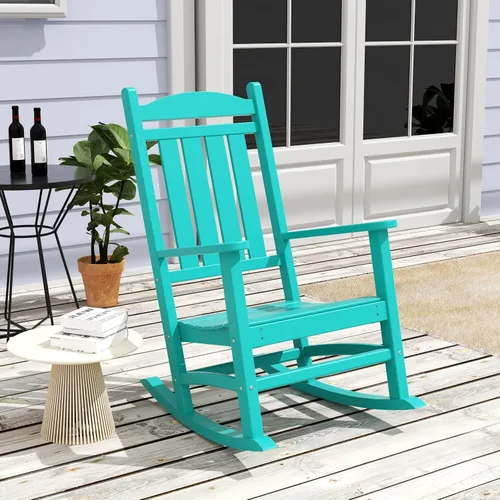 Vista 2 de WestinTrends Malibu - Mecedora para exteriores/patio, color turquesa