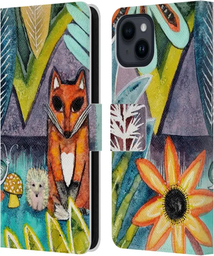Vista 12 de Head Case Designs Officially Licensed Wyanne Blue Watercolour Bear Animals 2 Leather Wallet Case Compatible with Apple iPhone 15
