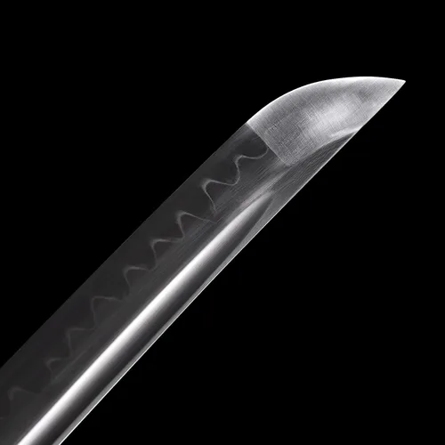 Vista 5 de Espada Katana Hecha a Mano, Espada Samurai Japonesa de Acero al Carbono T10, Templada en Arcilla, Espiga Completa, 40.5 Pulgadas/103 cm