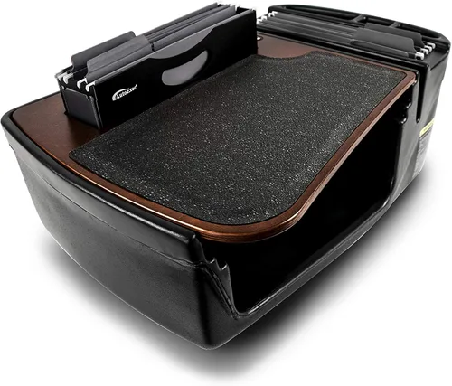 Vista 4 de Escritorio AutoExec Efficiency FileMaster para automóvil, con soporte para teléfono