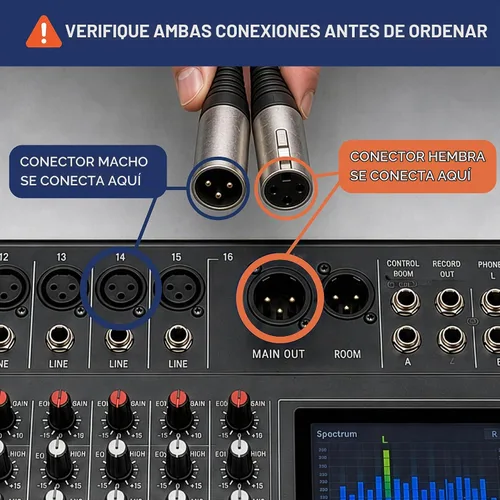 Vista 4 de Custom Cable Connection 25 pies XLR hembra a hembra 3 Pin Economy Cable