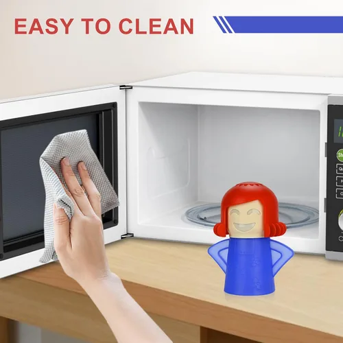 Vista 7 de Asltw Angry Mama Limpiador de horno microondas, dispositivo de cocina de vapor de acción rápida, solo tienes que añadir vinagre y agua (azul)