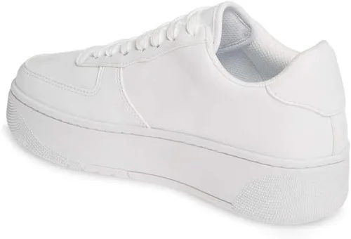 Vista 3 de Jeffrey Campbell Zapatillas de deporte de moda de corte blanco con cordones Platfrom zapatos de tenis