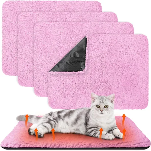 Vista 21 de Drydiet Paquete de 4 Almohadillas Autocalentadoras para Gatos Alfombrilla Térmica Lavable para Perros Sin Hogar Almohadillas Térmicas para Perreras