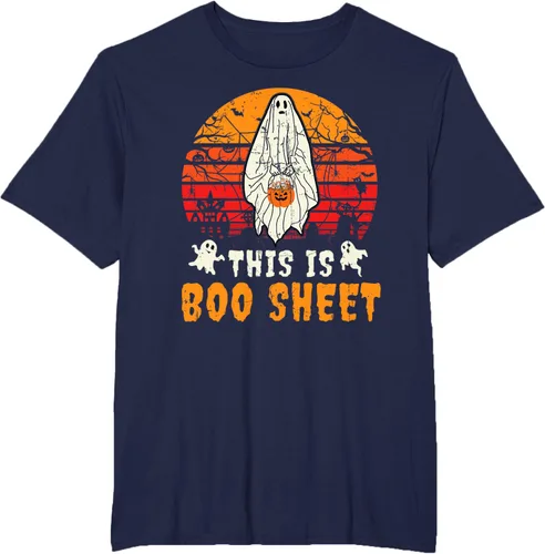 Vista 15 de Funny This Is Boo Sheet Spooky Ghost Halloween - Camiseta de disfraz de juego de palabras, Negro, S