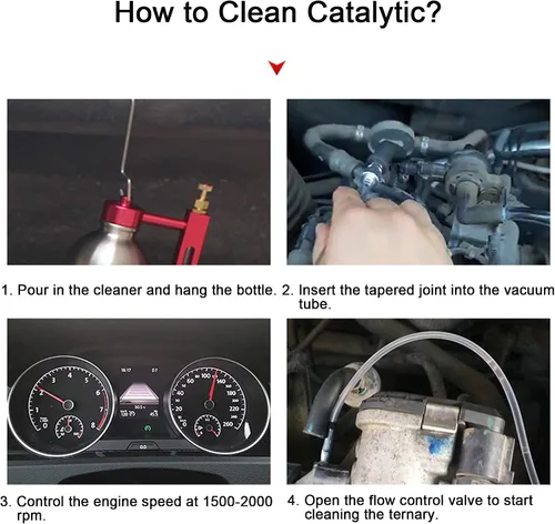 Vista 3 de Botella Colgante de Limpieza Catalítica para Sistema de Combustible y Escape 600ML